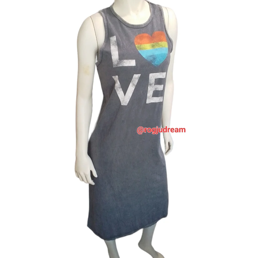 NEW Mineral Wash Gray Tank Sleeveless Shirt Dress - Picture 15 of 17